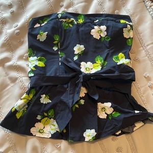 Hollister Floral Strapless Top